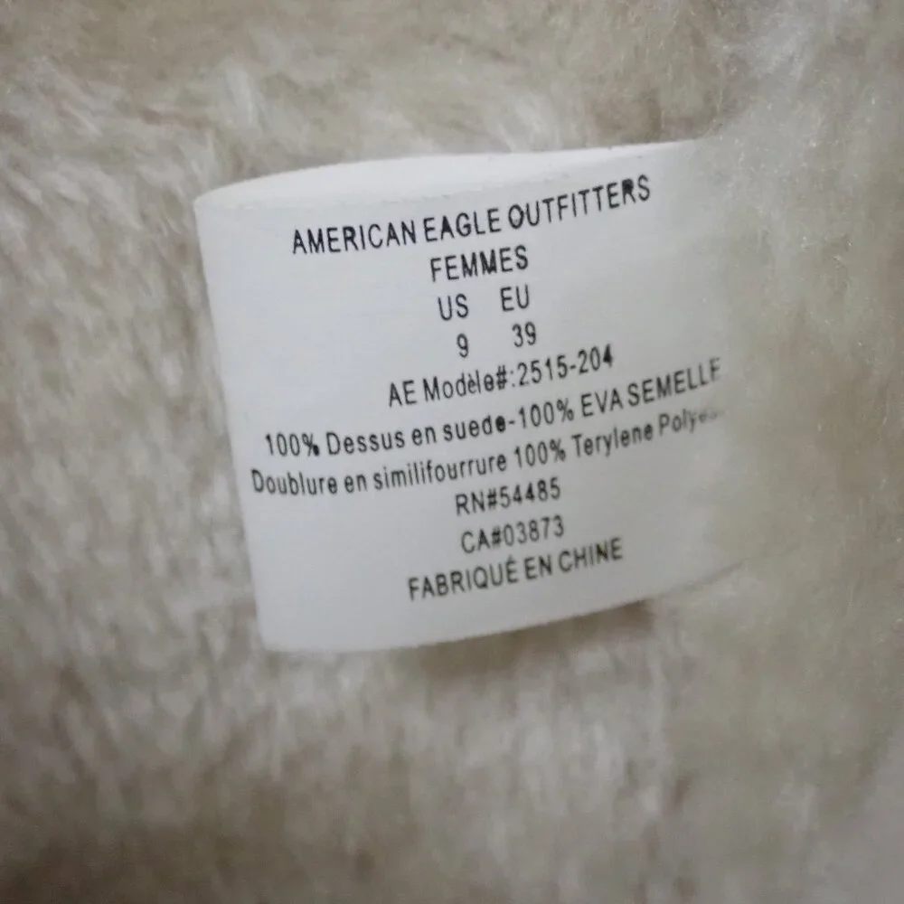 American Eagle suede boots with faux shearling lining.